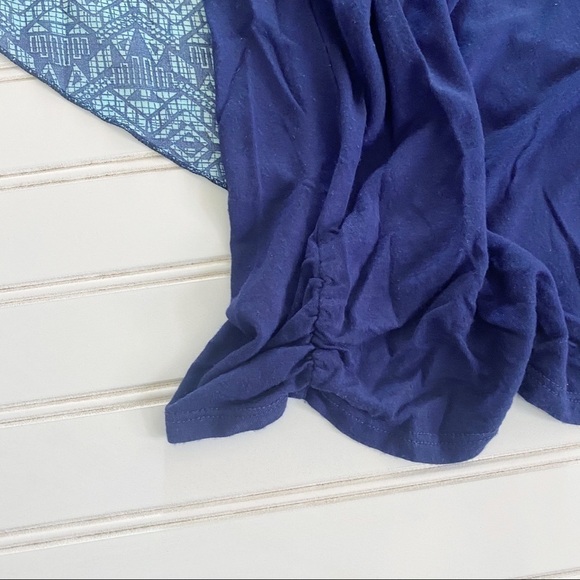 Blue blouse with overlay sheer poncho Size M - Picture 7 of 8